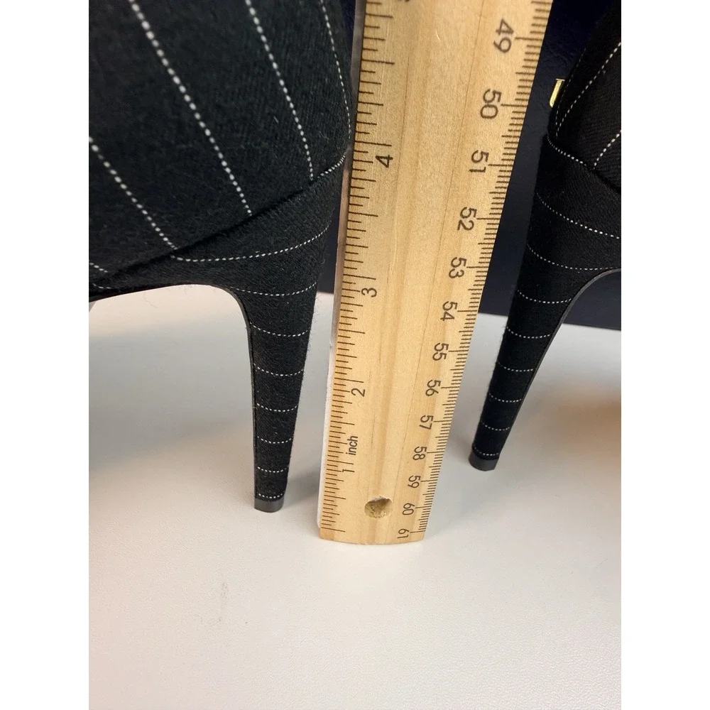 New Ralph Lauren Collection Celia Black Pinstripe Wool Blend EU 37 US 7